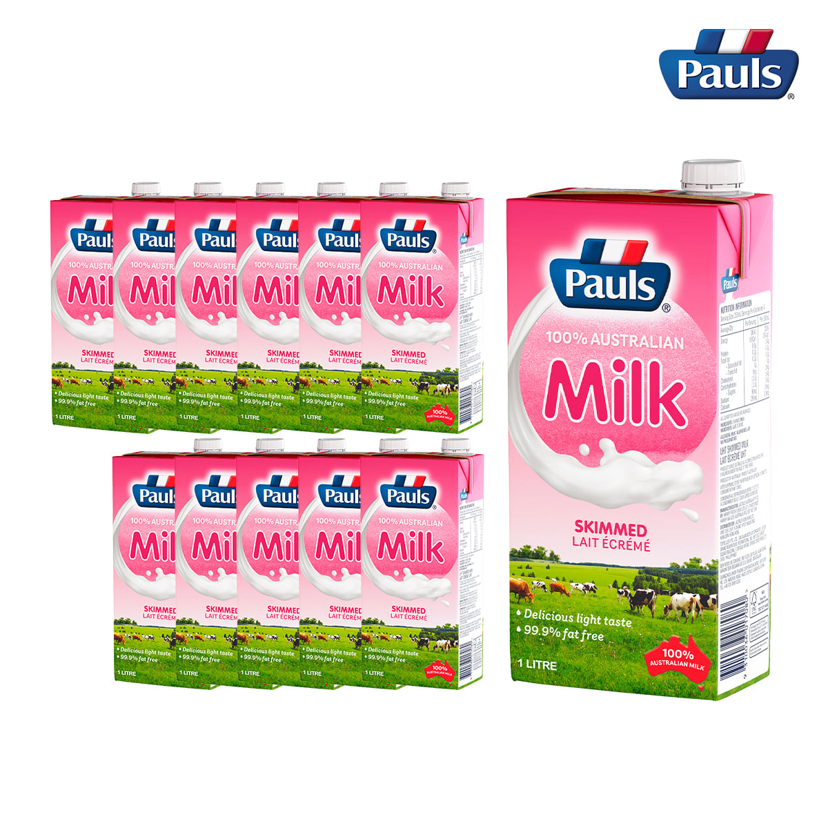 폴스 무지방 멸균우유 1L 1박스(12개) - 델리스