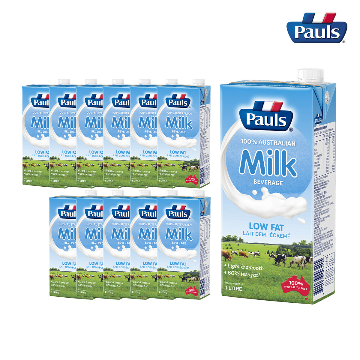 폴스 저지방 멸균우유 1L 1박스(12개) - 델리스