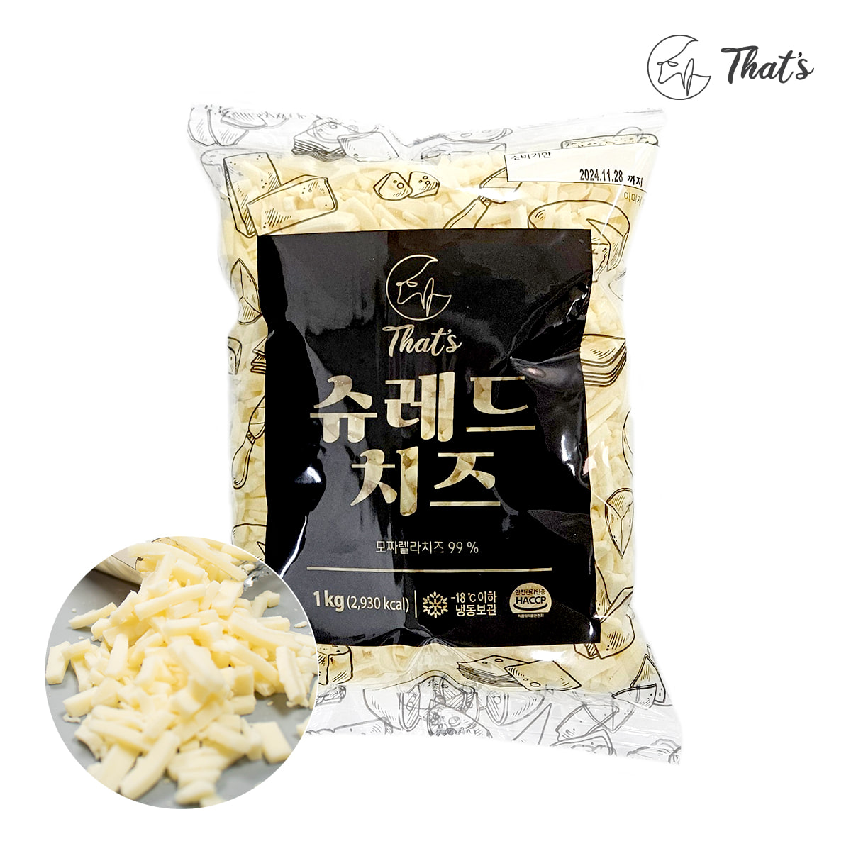 댓츠 슈레드 피자 치즈 1KG (냉동) - 델리스